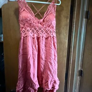 Coral Sleeveless Dress